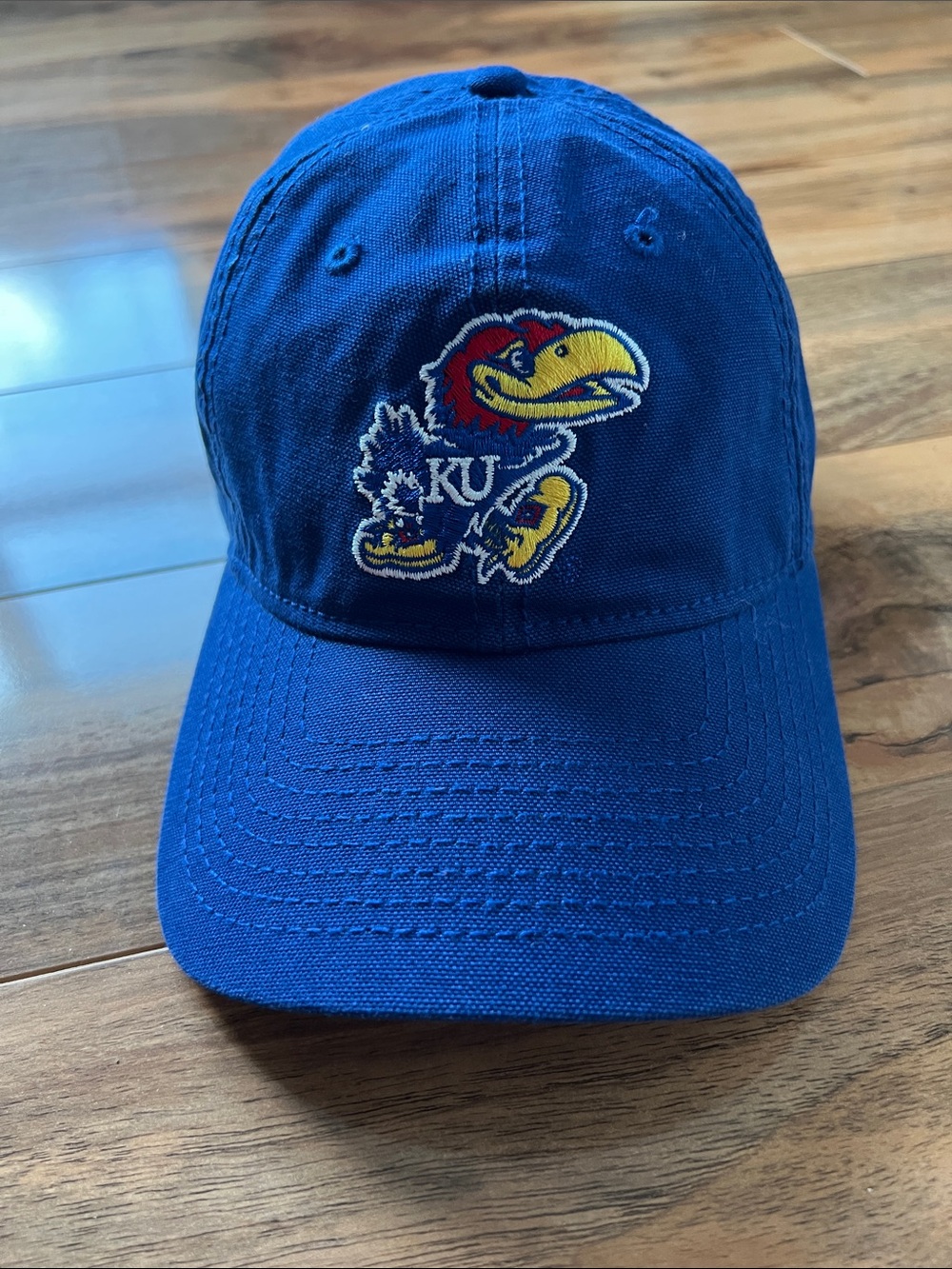 Kansas Jayhawks KU Hat Blue New Era 9TWENTY Adjustable Dad Cap Embroidered NCAA